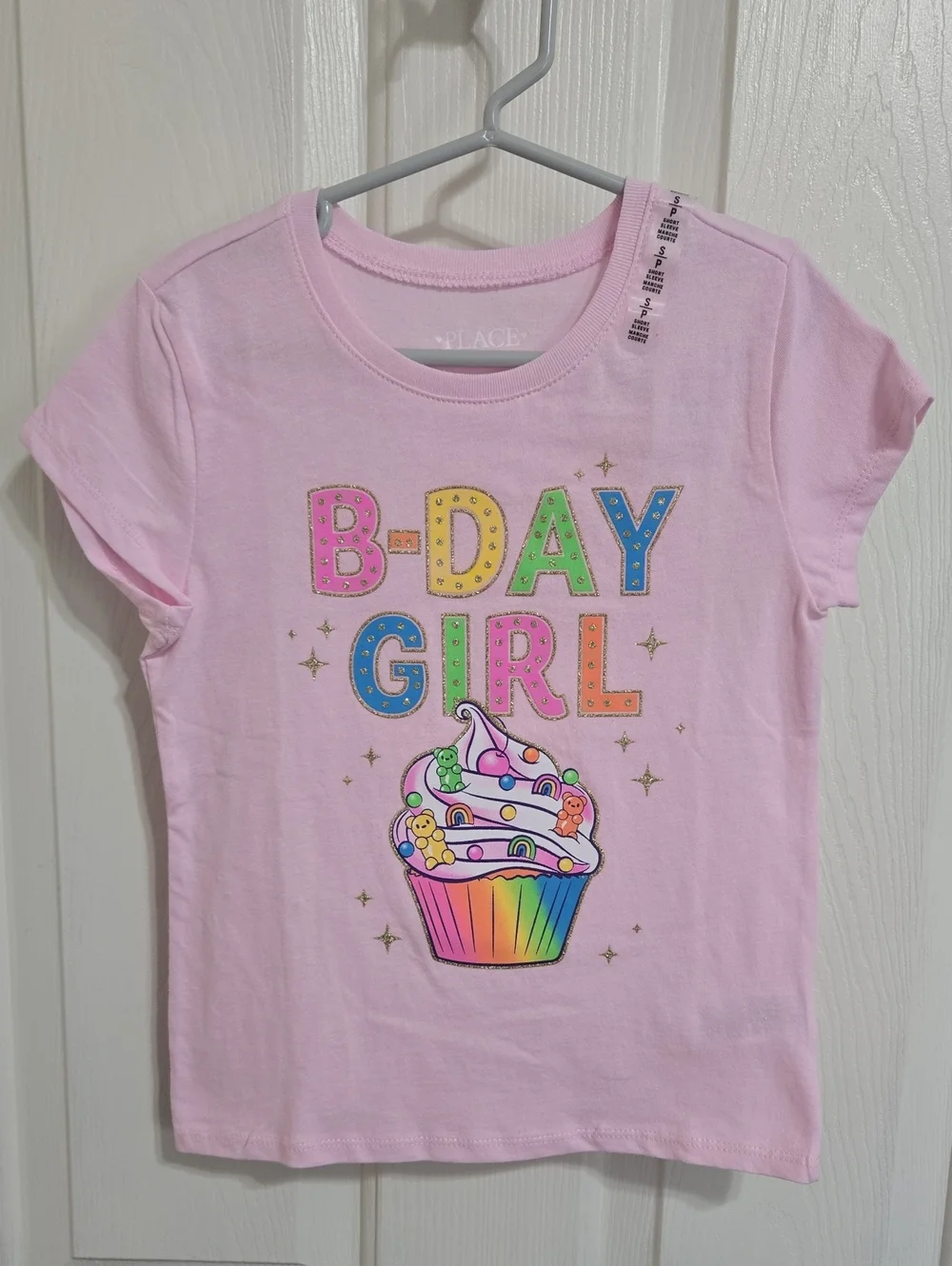 The Children's Place Pink 'B-DAY GIRL' Cupcake Graphic Tee